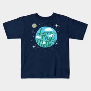 Love Thy Mother Earth - Cute Earth Week Digital Doodle Kids T-Shirt